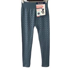 First Kick Maternity Cozy Leggings - NEW - Chevron - Slate Blue - O/S